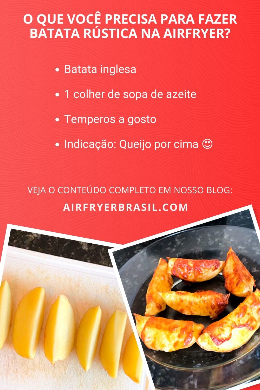 Batata rústica na airfryer: veja a receita fácil que fica igual a